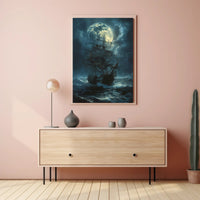 Moonlit Sailing Ship - Fantasy or Mythology Poster PosterGoat
