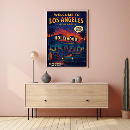 Los Angeles Retro Hollywood Travel Poster Art