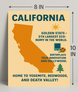 California The Golden State Poster PosterGoat