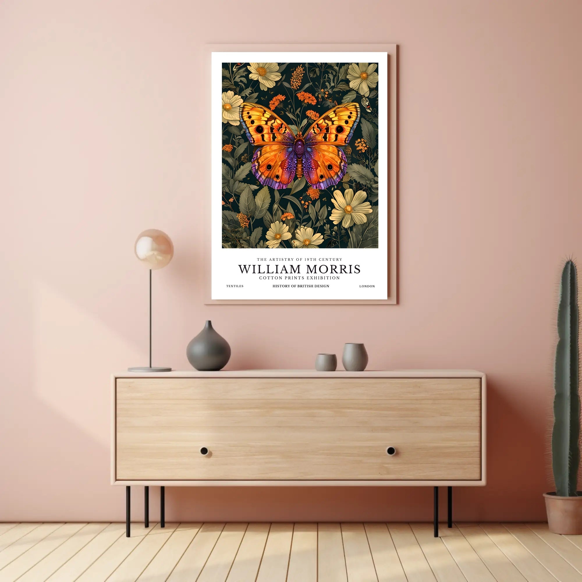 William Morris Butterfly Botanical Heritage Artistic Poster