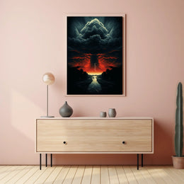 Eerie Skywalk Surreal Landscape Artistic Poster