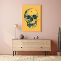 Human Skull Mortality Decay Illustration Poster