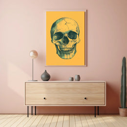 Human Skull Mortality Decay Illustration Poster