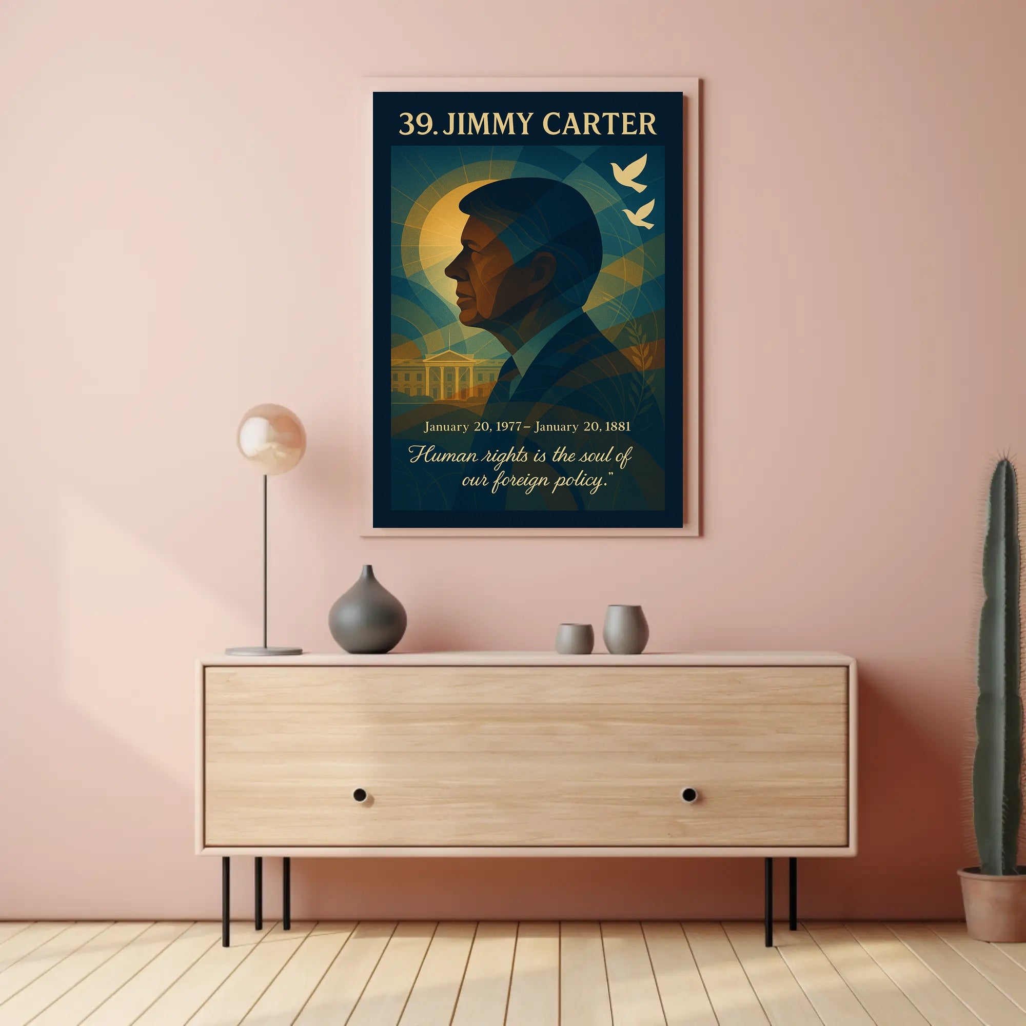 Jimmy Carter Vintage Americana Artistic Wall Poster PosterGoat