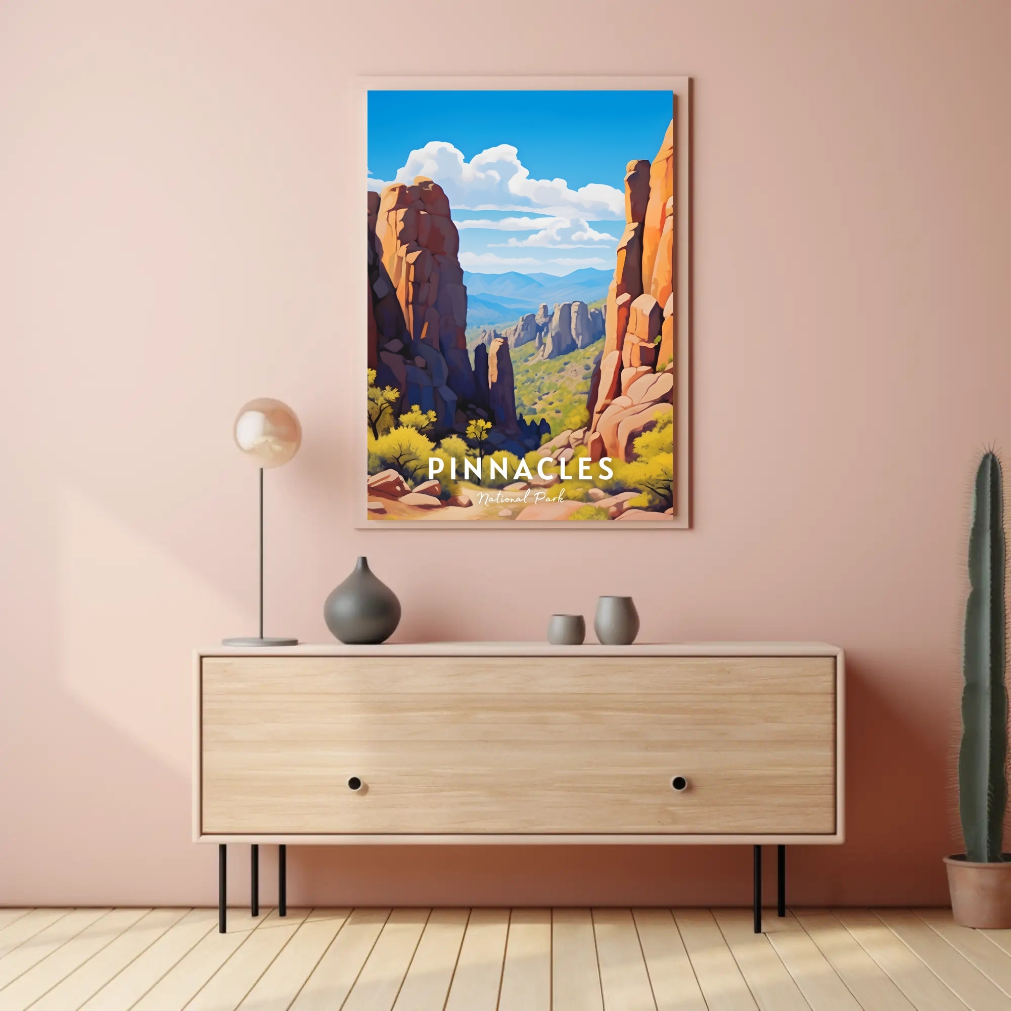 Pinnacles National Park Adventure Landscape National Park Poster