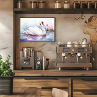 Serene Swan in Watercolor Poster PosterGoat