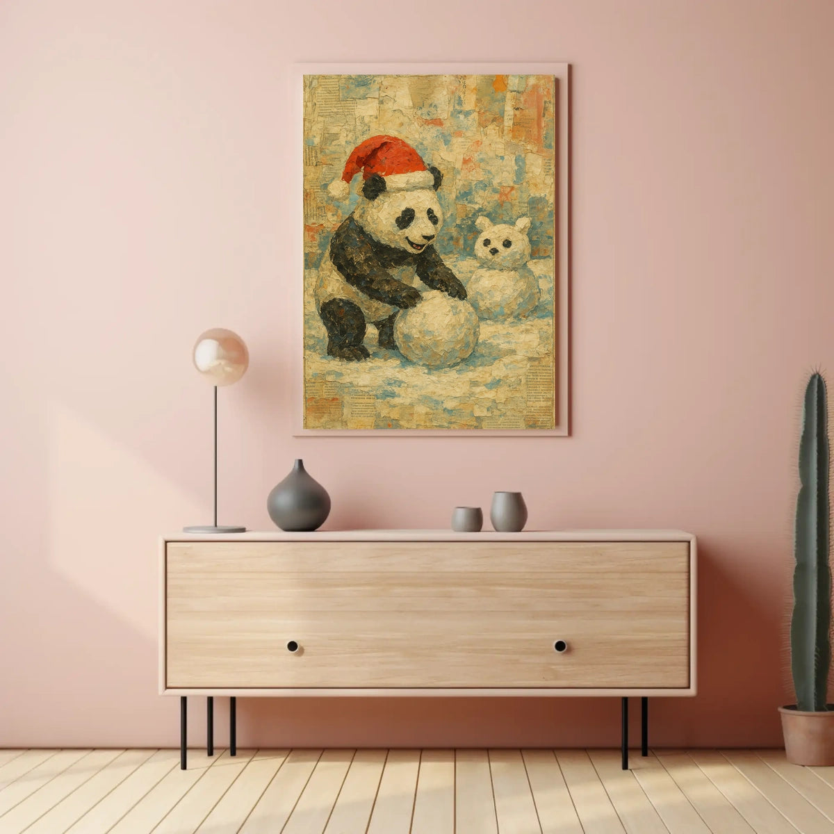 Festive Panda In Winter Wonderland Poster