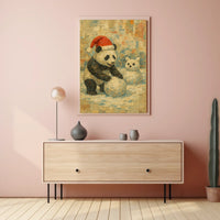 Festive Panda In Winter Wonderland Poster