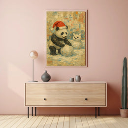 Festive Panda In Winter Wonderland Poster