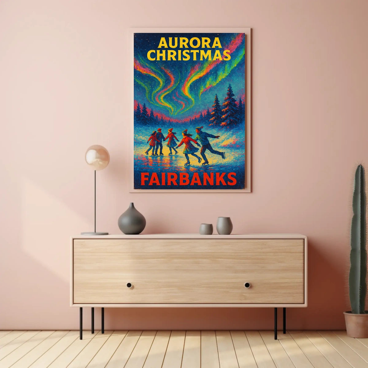 Aurora Christmas in Fairbanks Poster