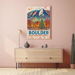 Boulder Rocky Mountain Sparkle Poster