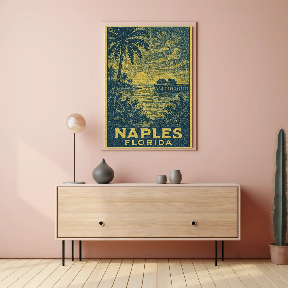Naples Florida Sunset Poster Wall Art Gulf Coast Decor