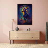 Mystical Deer in Enchanted Forest Poster
