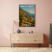 Amalfi Coast Italy Poster Wall Art Print Museum Quality