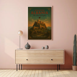 Albania Adventure Vintage Travel Poster