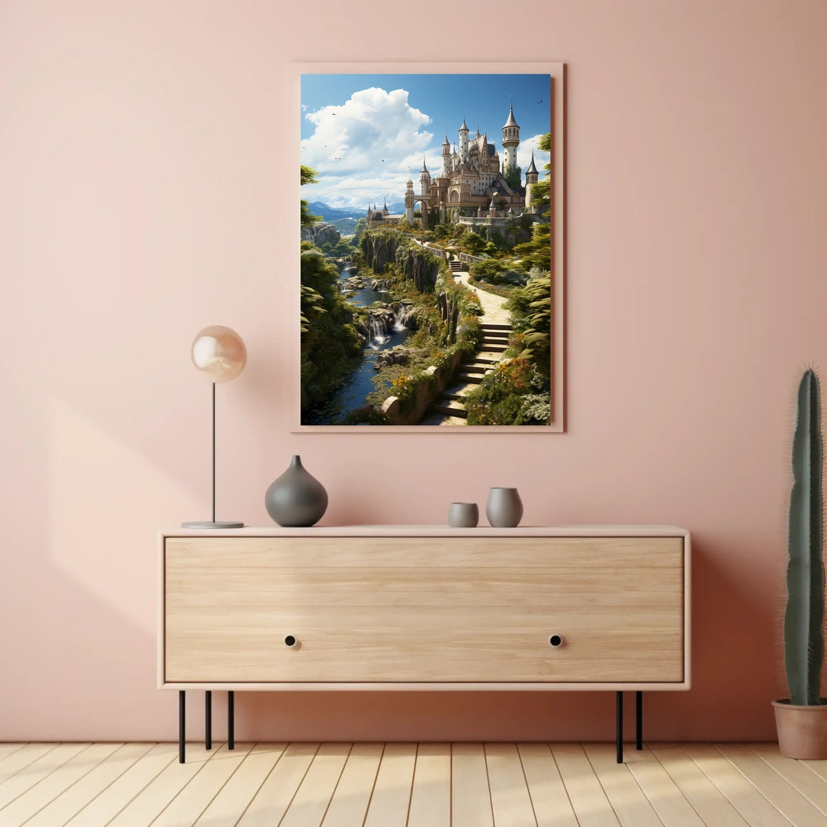 Enchanted Castle in a Serene Landscape Poster