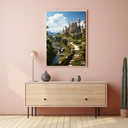 Enchanted Castle in a Serene Landscape Poster