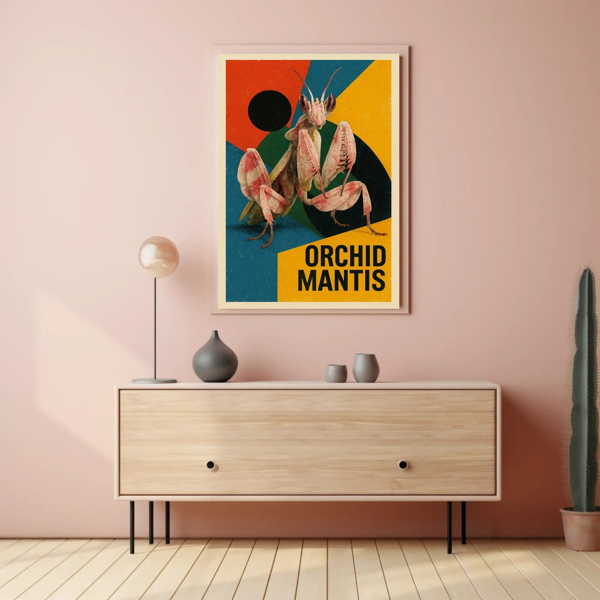 Orchid Mantis Art Poster