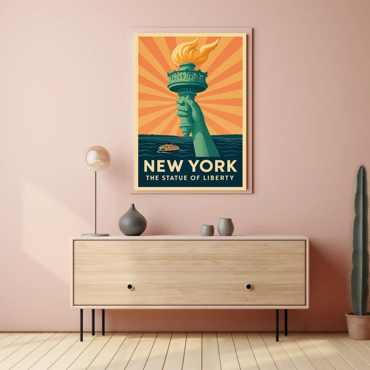 Statue of Liberty Vintage Travel Poster