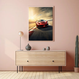 Speed and Elegance on Track Poster PosterGoat