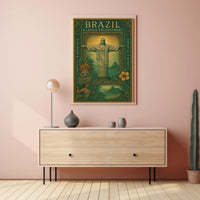 Brazilian Enchantment Vintage Art Travel Poster