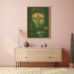 Brazilian Enchantment Vintage Art Travel Poster