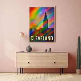 Cleveland Skyline Photography Realism Decor Lovers Poster