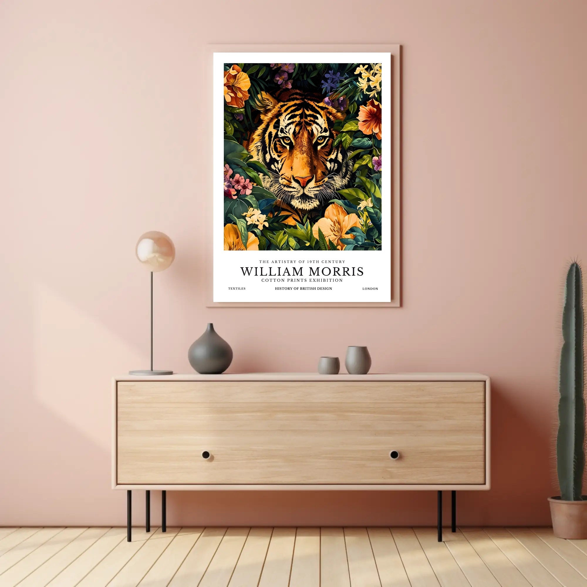 William Morris Tiger Illustration Art Poster - Animal Poster