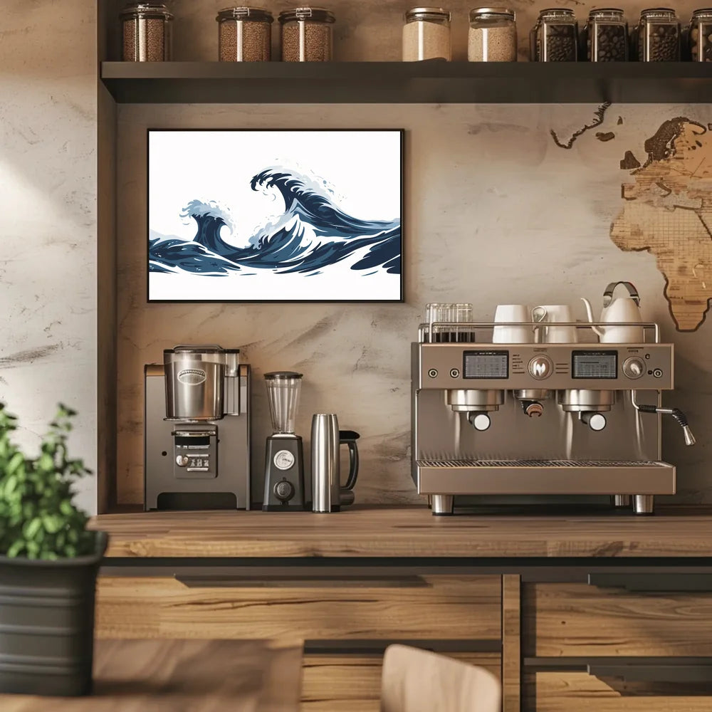 Ocean Waves Art Poster: Modern Meets Vintage