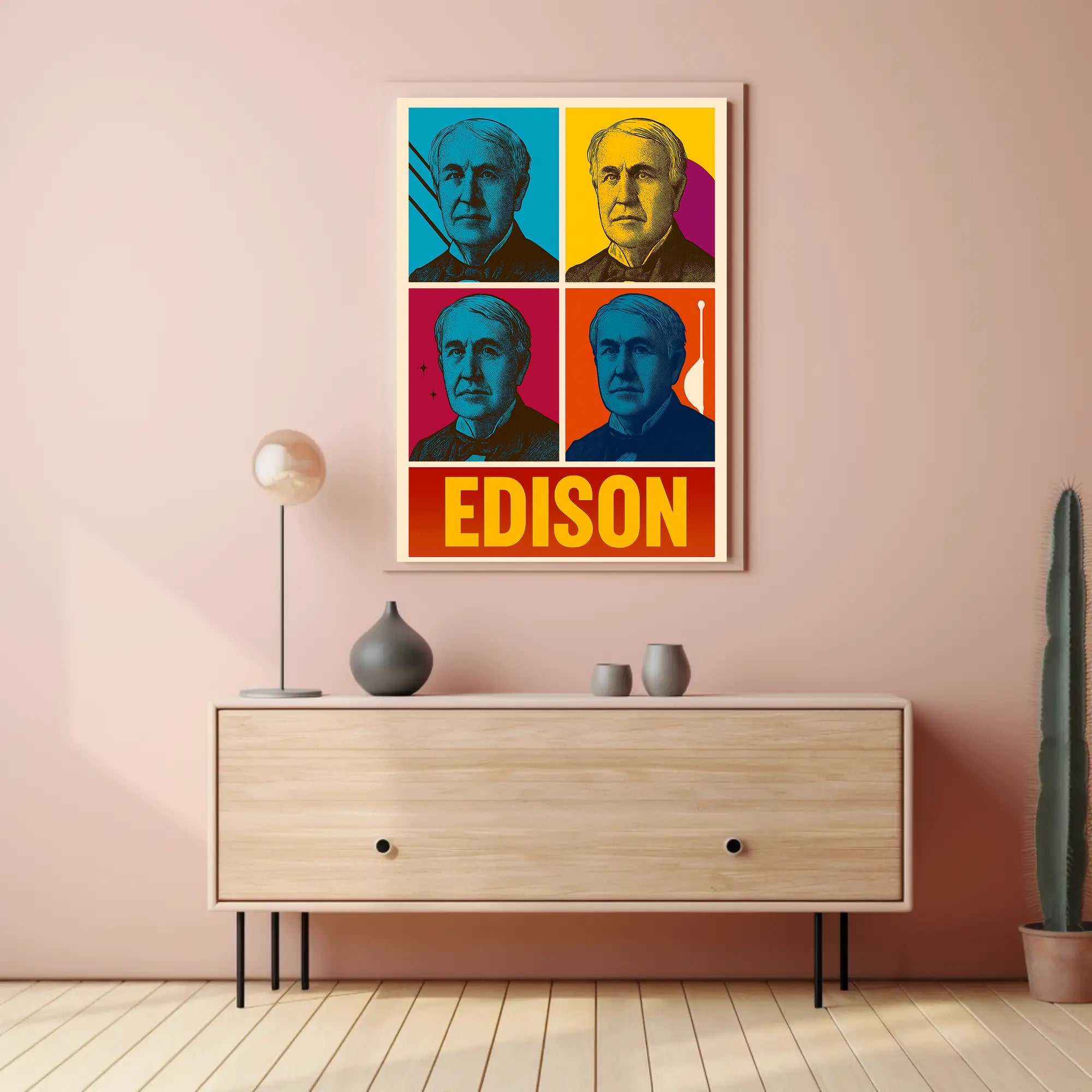 Edison Pop Art Portrait – Historical or Presidential Poster