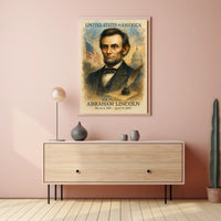 Abraham Lincoln 16th President of the United States Vintage Watercolor Poster