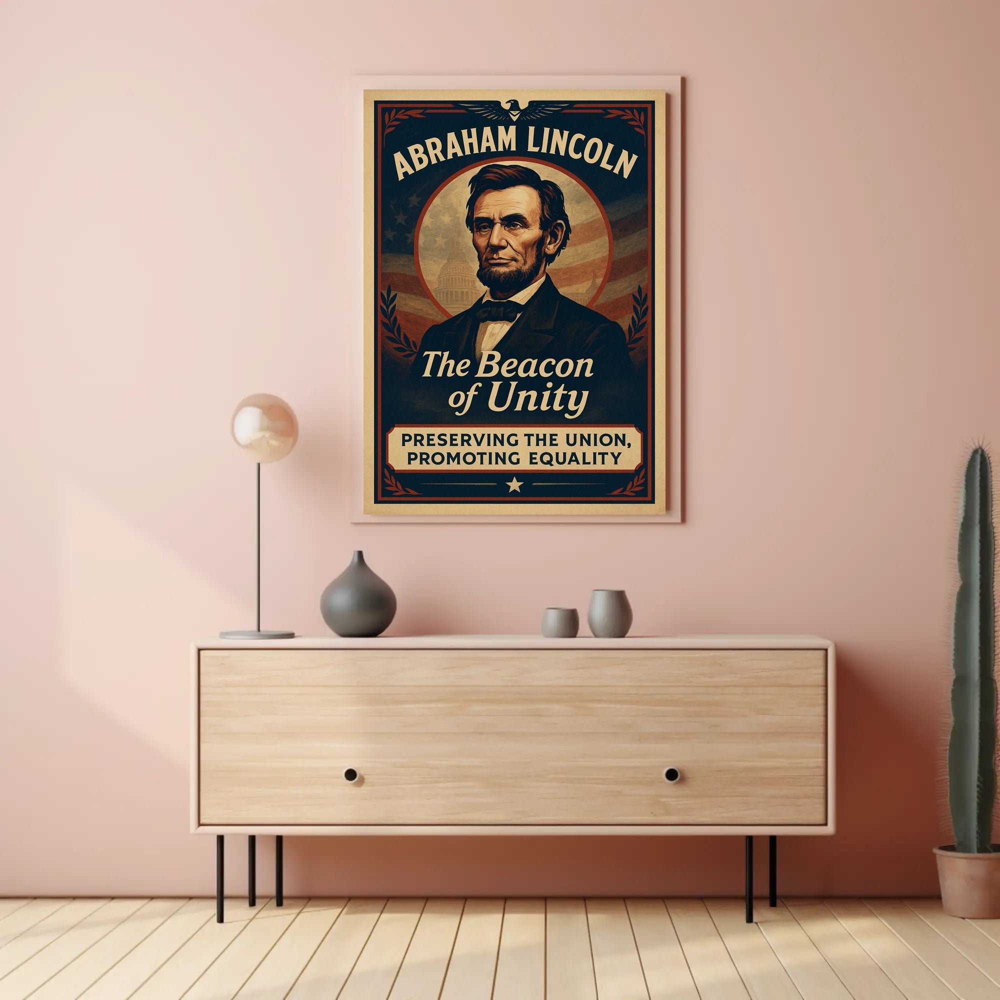 Abraham Lincoln Inspiring Vintage Historical or Presidential Poster PosterGoat