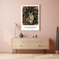Chinchilla in Arts and Crafts Nature Artistic Poster