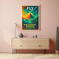 Fly to National Parks Adventure Poster