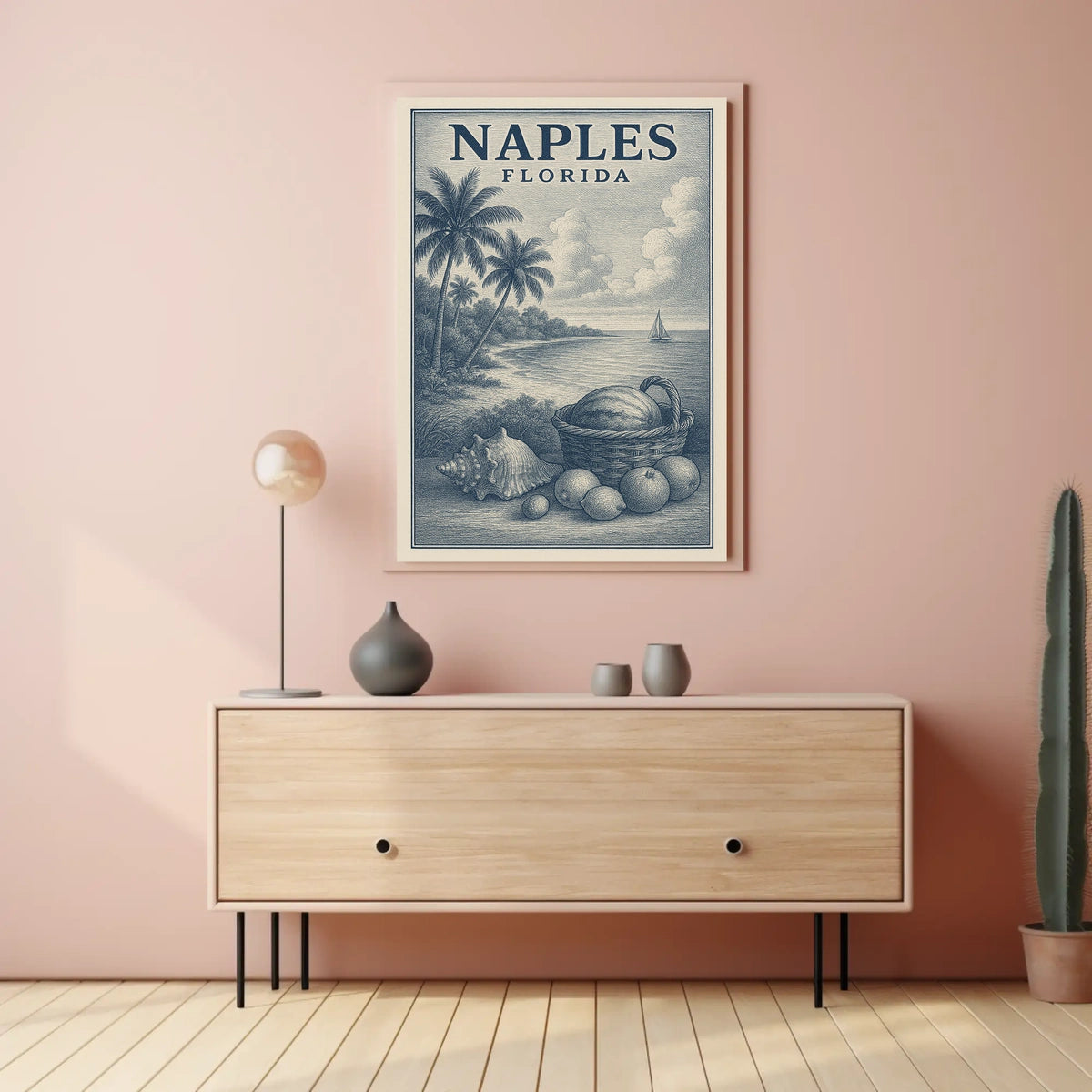 Naples Florida Poster Wall Art Coastal Scenery 18x24