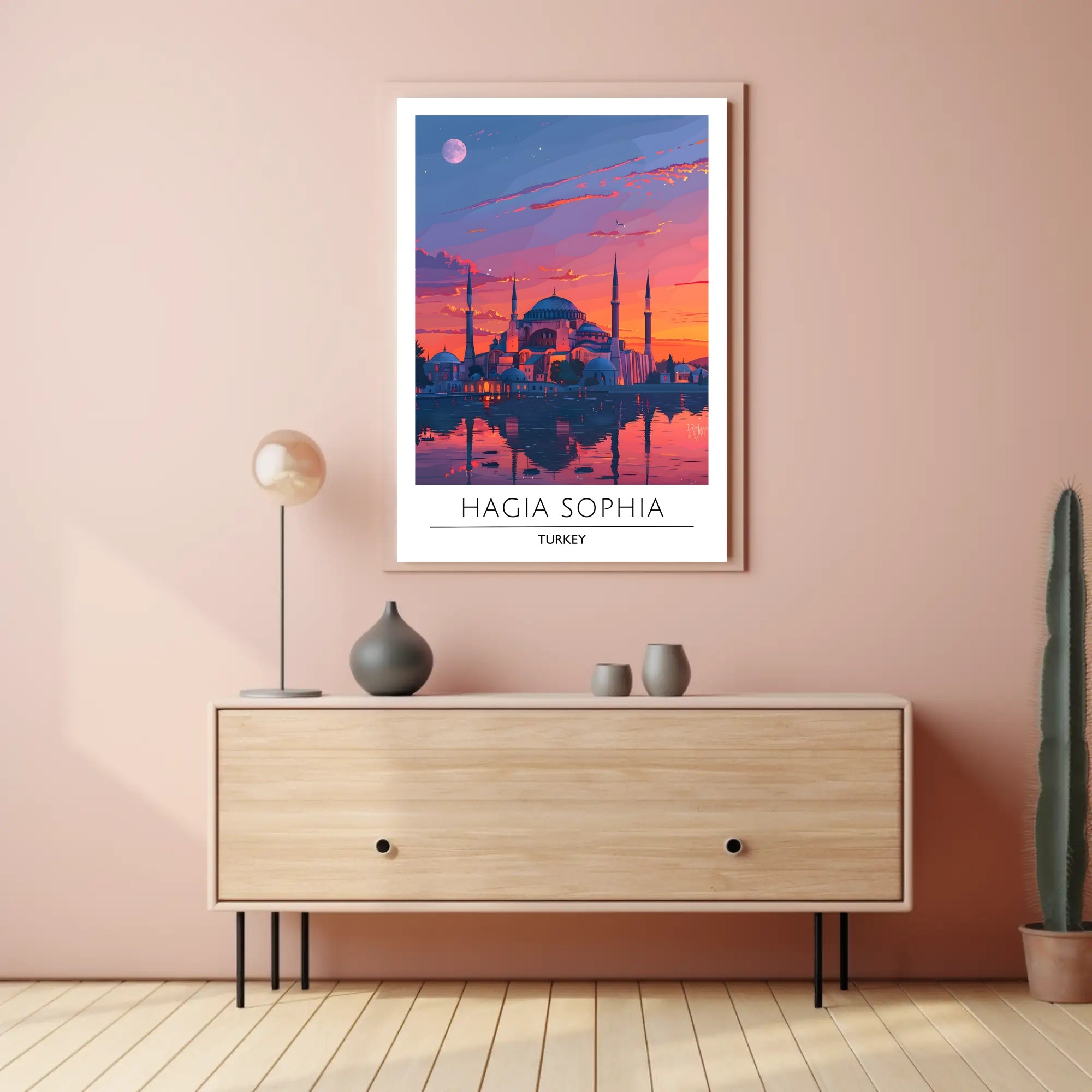 Hagia Sophia Sunset: Captivating Cultural Heritage Poster