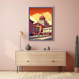 Tranquil Cityscape at Dusk Poster