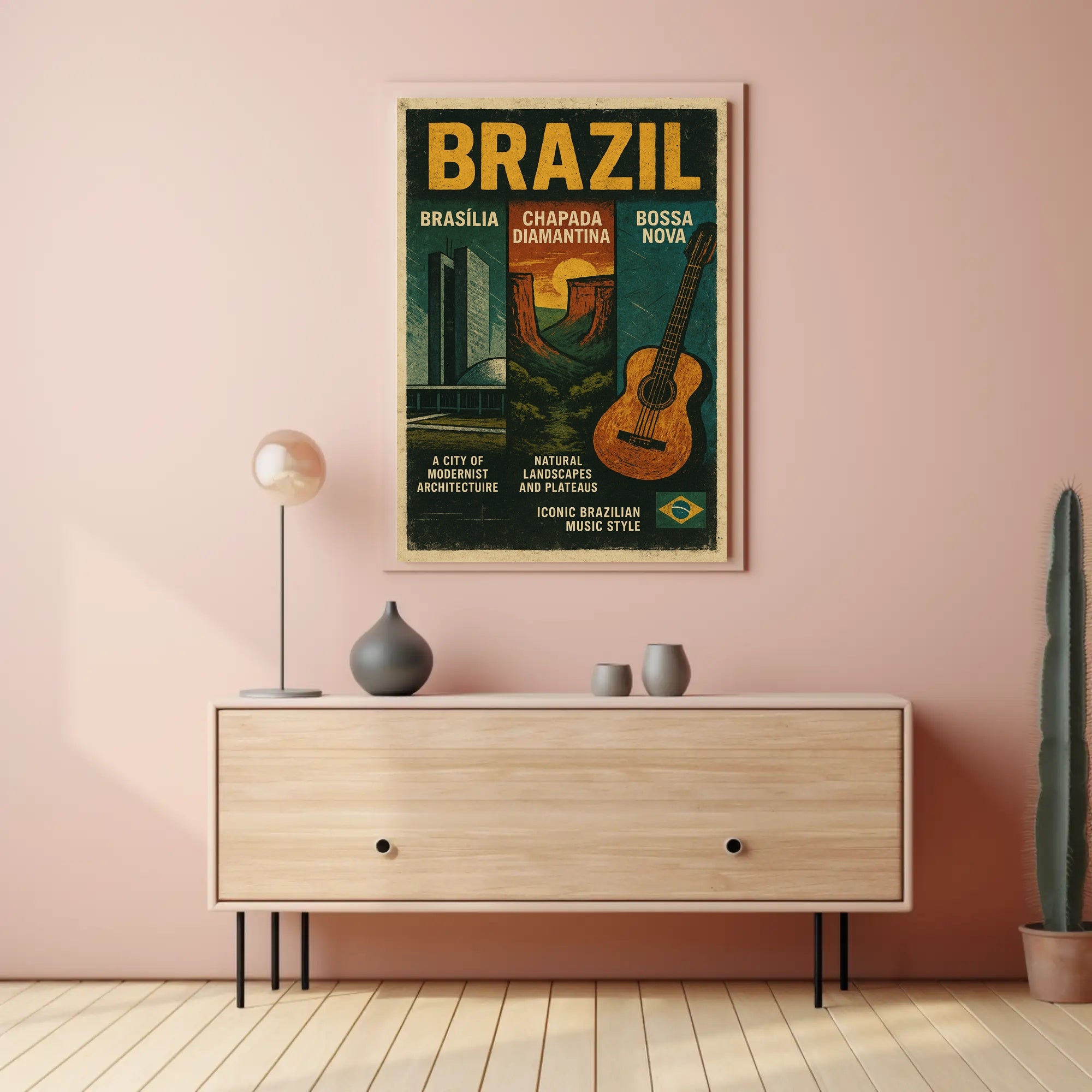 Brazil Modernist Architecture Wall Art with Natural Beauty PosterGoat