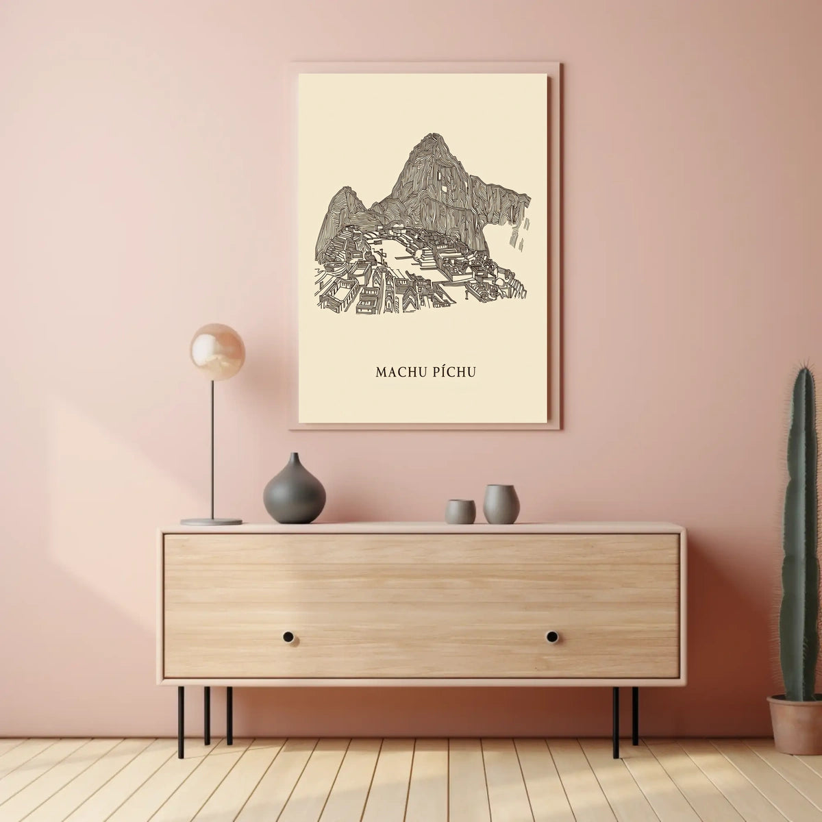 Machu Picchu A Line Art Tribute Poster