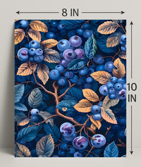 Blueberries and Foliage Artistic Design Artistic Poster