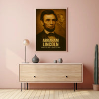Abraham Lincoln Vintage Analog Film Aesthetic Poster Presidential Portrait Wall Art Historical Freedom Print