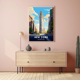 New York City Flatiron Building Poster Modern Wall Art