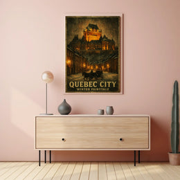 Quebec City Winter Fairytale Poster