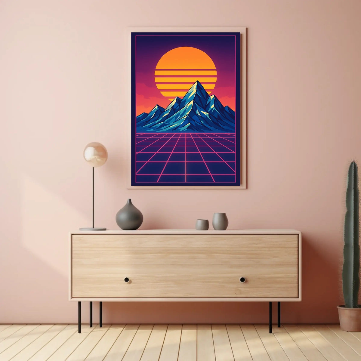 Retro-Futuristic Synthwave Art Print - Futuristic Sci-Fi Poster