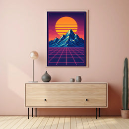 Retro-Futuristic Synthwave Art Print - Futuristic Sci-Fi Poster