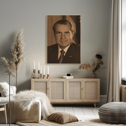 Richard Nixon 37th President Sepia Photo