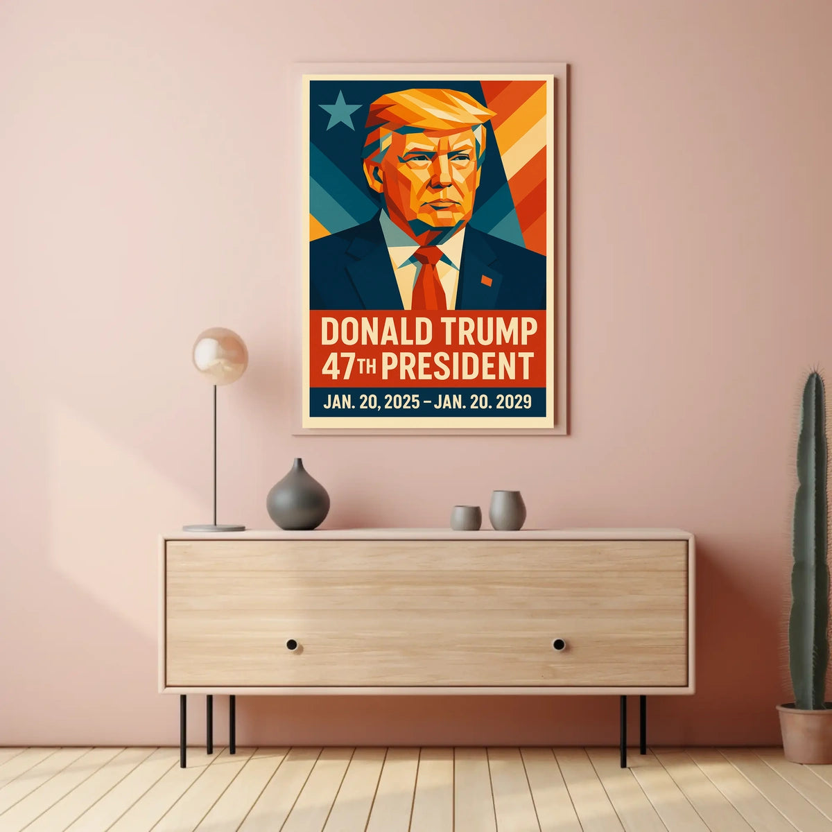 President Donald Trump Visionary Leader in Technicolor Poster