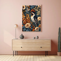 Vibrant Woodpecker Illustration Artistic Poster