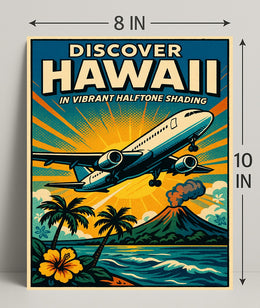 Discover Hawaii Vibrant Halftone Poster PosterGoat