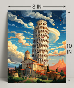 The Leaning Tower Of Pisa Artistic Poster PosterGoat